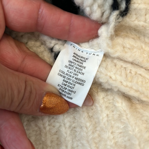 Trina Turk Irish Coffee 2 Alpaca Blend Zebra Stripe Sweater - Picture 8 of 8